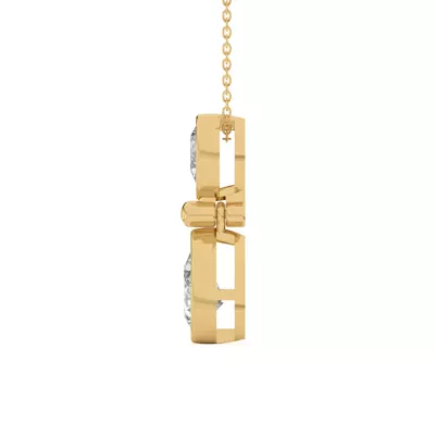 Duo Pear-Shaped Diamond Bezel Pendant