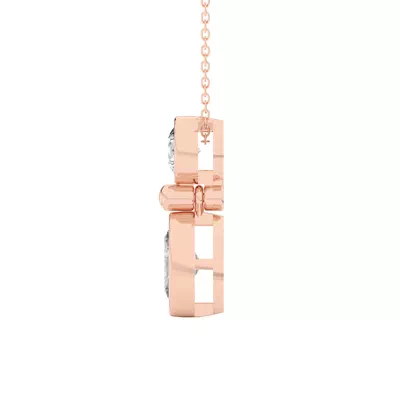 Duo Mixed-Shaped Lab Diamond Bezel Pendant
