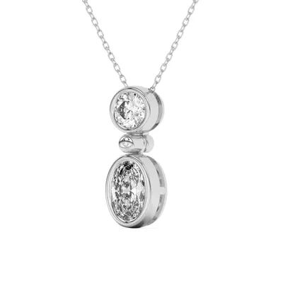Duo Mixed-Shaped Lab Diamond Bezel Pendant
