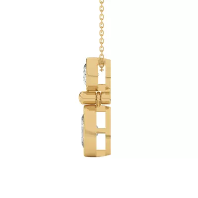 Duo Mixed-Shaped Lab Diamond Bezel Pendant