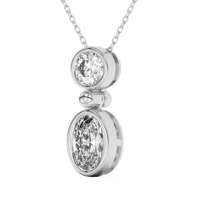 Duo Mixed-Shaped Lab Diamond Bezel Pendant