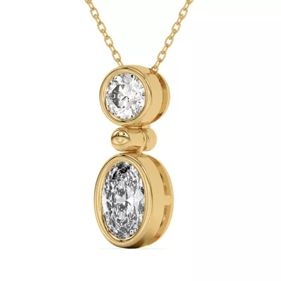 Duo Mixed-Shaped Diamond Bezel Pendant