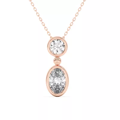 Duo Mixed-Shaped Diamond Bezel Pendant