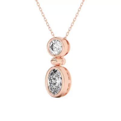 Duo Mixed-Shaped Diamond Bezel Pendant
