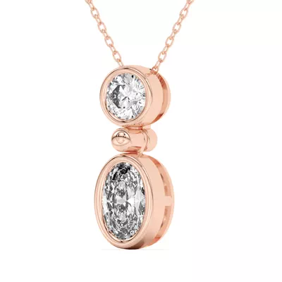 Duo Mixed-Shaped Diamond Bezel Pendant