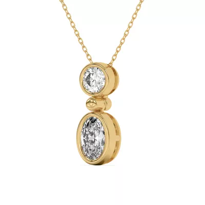 Duo Mixed-Shaped Diamond Bezel Pendant