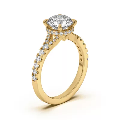 Orbit Halo Split Pavé Engagement Ring