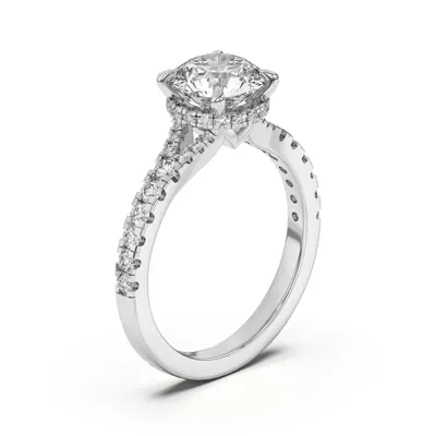 Orbit Halo Split Pavé Engagement Ring