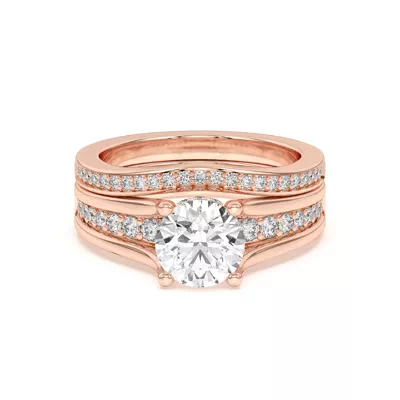Vesara Curved Channel Pavé Band