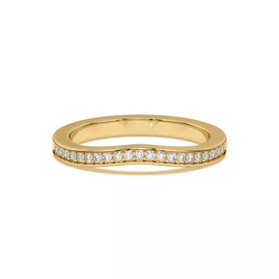 Vesara Curved Channel Pavé Band