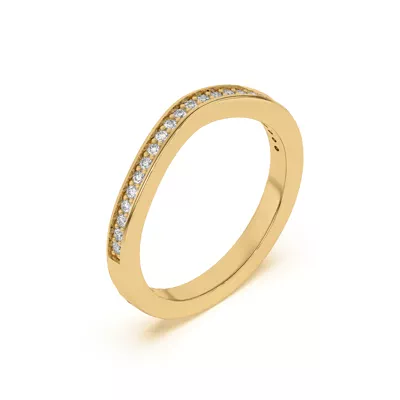 Vesara Curved Channel Pavé Band
