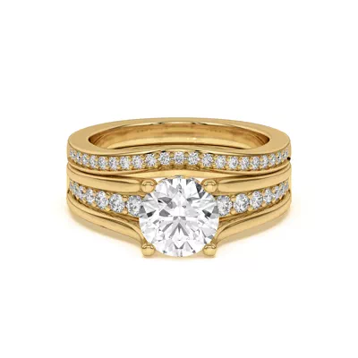 Vesara Curved Channel Pavé Band