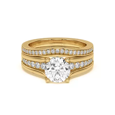 Vesara Curved Channel Pavé Band