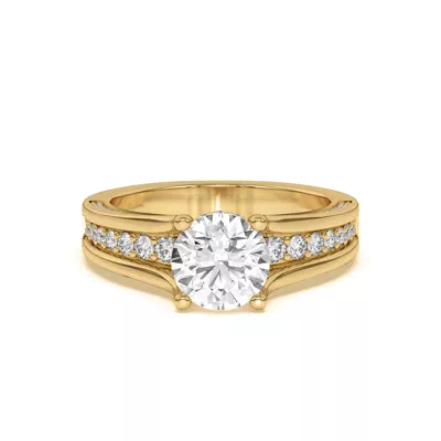 Vesara Pavé Split Band Engagement Ring