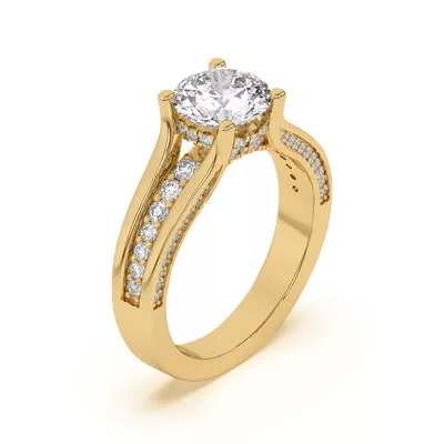 Vesara Pavé Split Band Engagement Ring