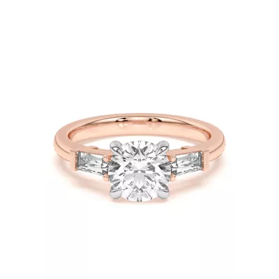 Arden Tapered Lab Baguette Engagement Ring