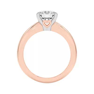 Golden Rose Heart Engagement Ring