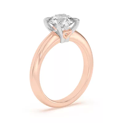Golden Rose Heart Engagement Ring