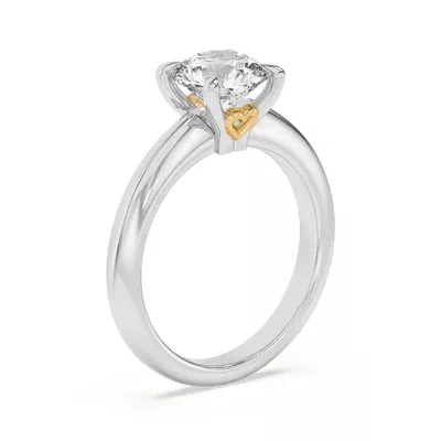 Golden Heart Engagement Ring