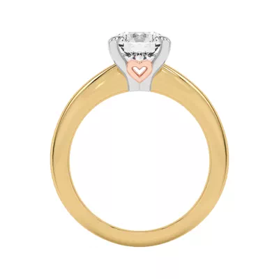 Golden Rose Heart Engagement Ring
