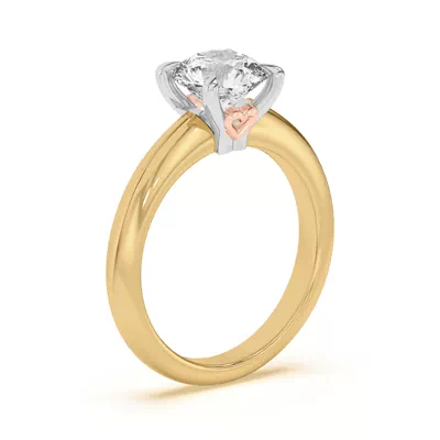 Golden Rose Heart Engagement Ring