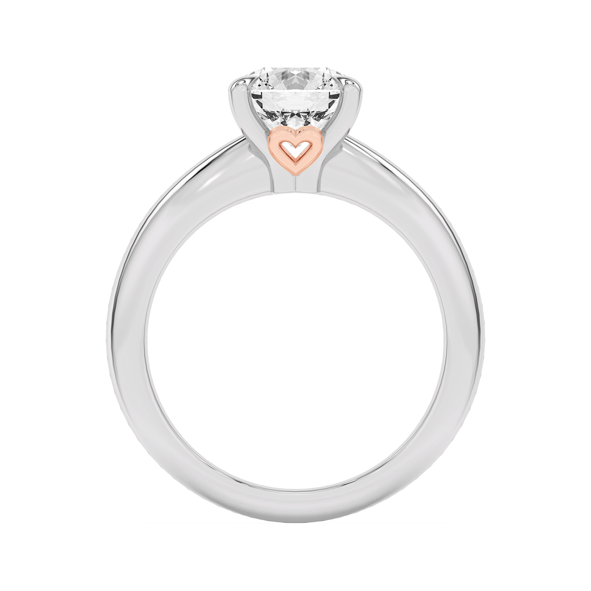 Golden Rose Heart Engagement Ring