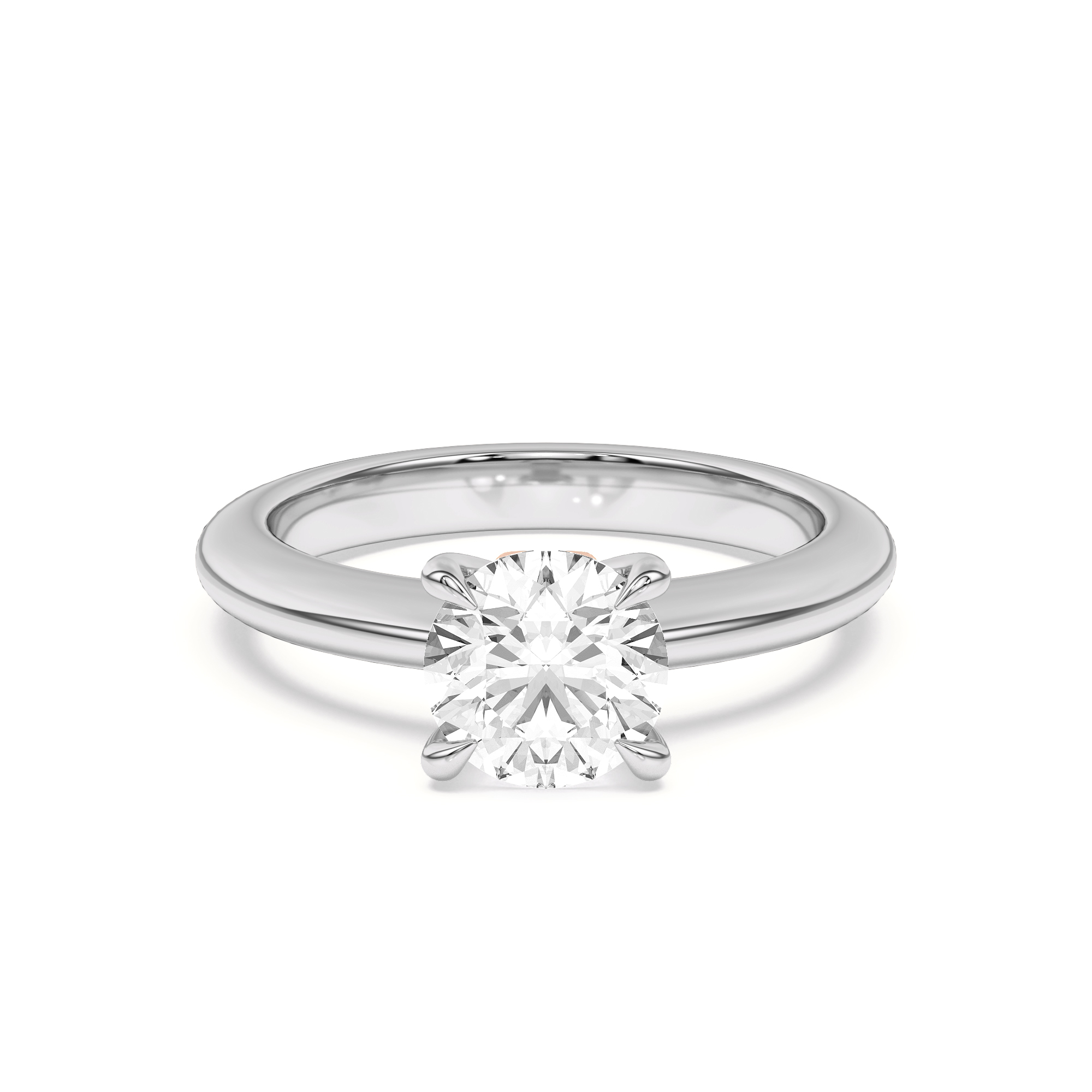 Golden Rose Heart Engagement Ring