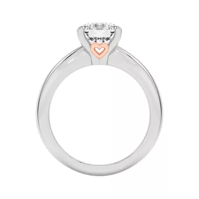 Golden Rose Heart Engagement Ring
