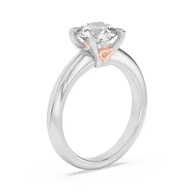 Golden Rose Heart Engagement Ring