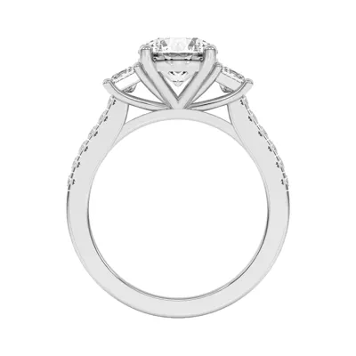 Tria Pavé Princess Accent Three-Stone Ring