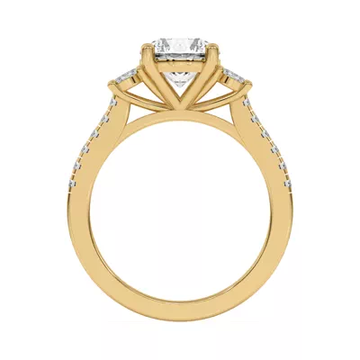 Tria Pavé Oval Lab Accent Three-Stone Ring