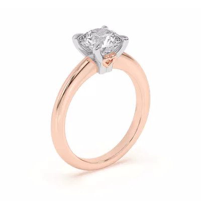Golden Rose Heart Petite Engagement Ring