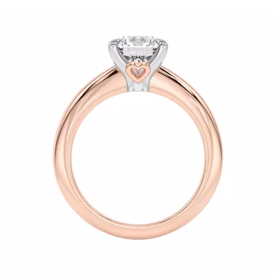Golden Rose Heart Petite Engagement Ring