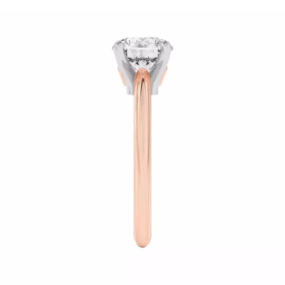 Golden Rose Heart Petite Engagement Ring
