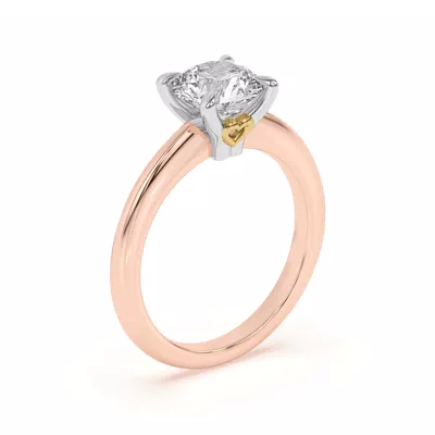 Golden Heart Petite Engagement Ring