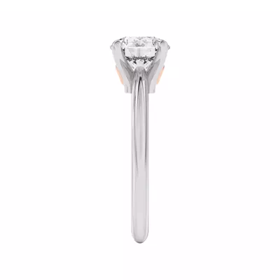 Golden Rose Heart Petite Engagement Ring