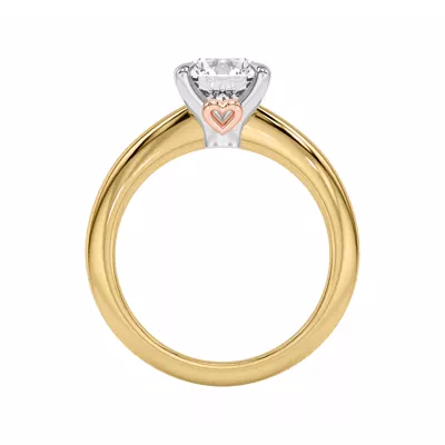 Golden Rose Heart Petite Engagement Ring