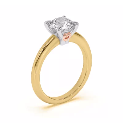 Golden Rose Heart Petite Engagement Ring