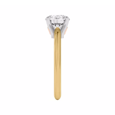 Golden Rose Heart Petite Engagement Ring