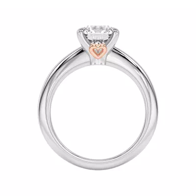 Golden Rose Heart Petite Engagement Ring