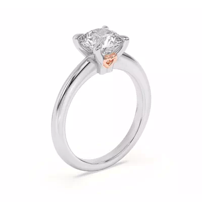 Golden Rose Heart Petite Engagement Ring