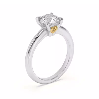 Golden Heart Petite Engagement Ring