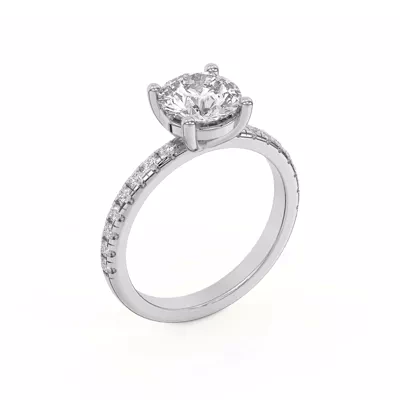 Betsy Classic Lab Pavé Engagement Ring