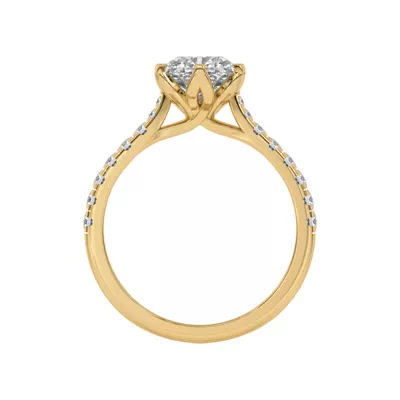 Marigold Grand Tulip Inspired 6 Prong Lab Engagement Ring