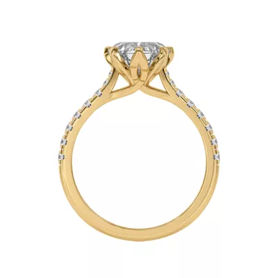 Marigold Grand Tulip Inspired 6 Prong Lab Engagement Ring