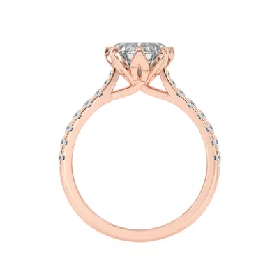 Marigold Grand Tulip Inspired 6 Prong Lab Engagement Ring