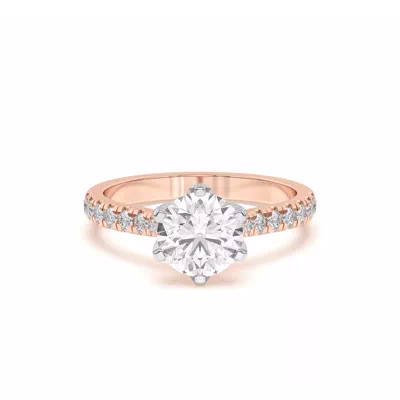 Marigold Grand Tulip-Inspired 6 Prong Two-Tone Engagement Ring