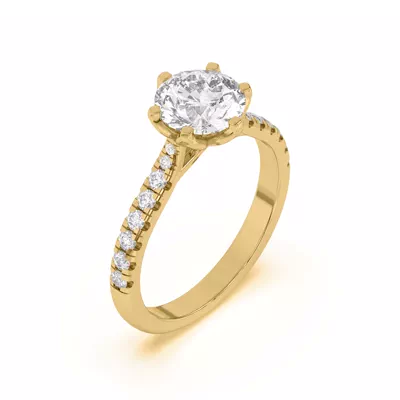 Marigold Grand Tulip-Inspired 6 Prong Lab Engagement Ring
