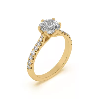 Marigold Grand Tulip Inspired 6 Prong Lab Engagement Ring