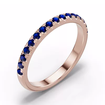 Marigold Grand Pavé Sapphire Band